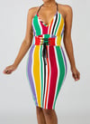 Color stripe body con dress