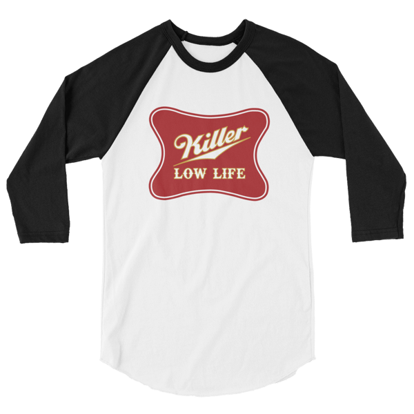 Image of Killer Low Life Raglan 3/4 Sleeve Baseball Tee