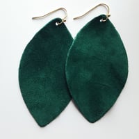 Emerald suede leaf