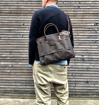Image 5 of Briefcase / Satchel in waxed canvas and leather COLLECTION UNISEX