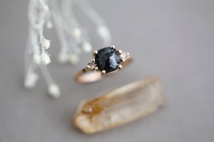 Image of NEW Rose gold,  cut black diamond ring IOW102