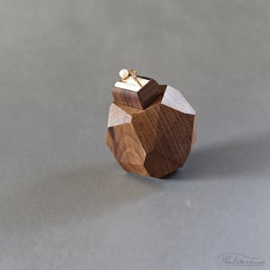 Image of Faceted wood ring box - ready to ship