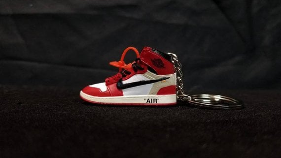 Image of AJ1 CHICAGO OFF WHITE - Handmade 3D Sneaker Keychains