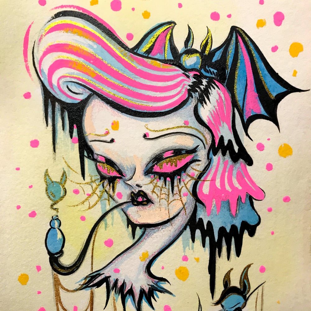 Image of ‘Melodia Dreams of Bats” print