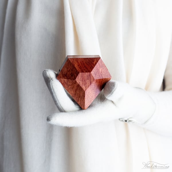 Image of Diamond shape engagement ring box by Woodstorming 