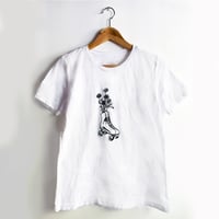 Image 1 of ROLLER SKATE FLOWER WOMAN'S TEE / COLLAB WITH COAST MODERN - WHITE