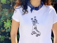 Image 2 of ROLLER SKATE FLOWER WOMAN'S TEE / COLLAB WITH COAST MODERN - WHITE