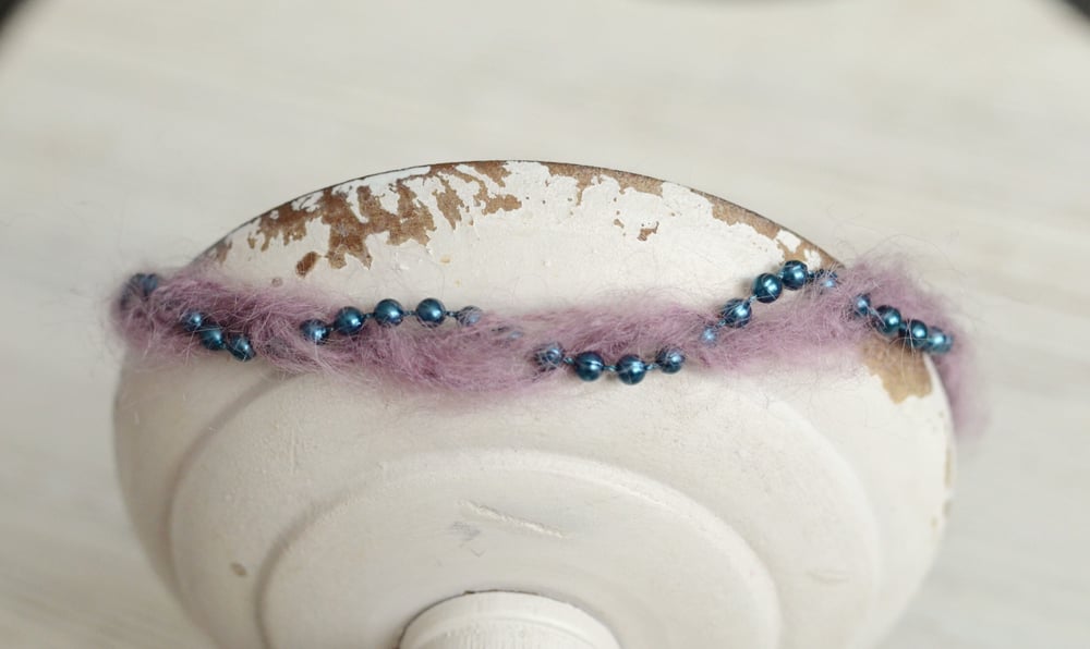 Image of Mohair and pearls braid headband 