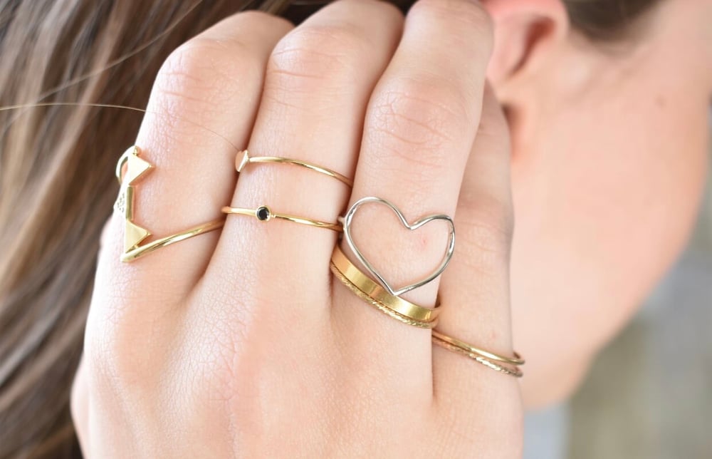 Image of Tiny gold filled Heart stacker 