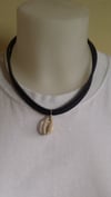 Leather Cowrie Shell Choker 