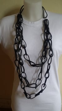 Image 1 of Loop-To-Loop Leather Statement Necklace