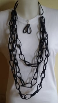 Image 2 of Loop-To-Loop Leather Statement Necklace