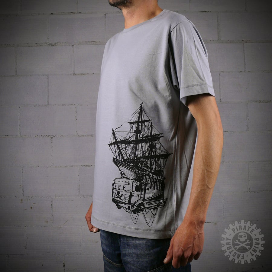 Image of T-SHIRT PIRATE BOAT GREY