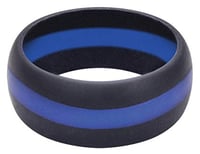 Image 1 of Thin Blue/Red Line Silicon Ring