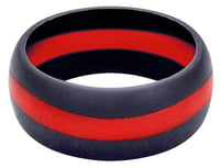 Image 2 of Thin Blue/Red Line Silicon Ring