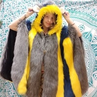 Image 2 of Fun Fur Poncho: Electric