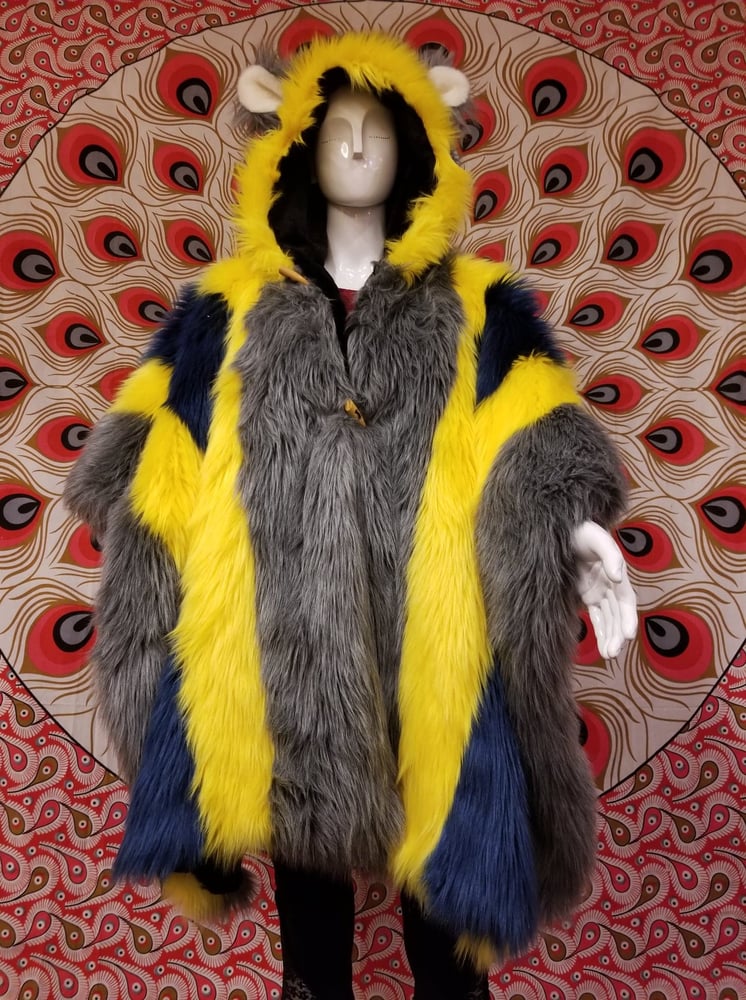 Image of Fun Fur Poncho: Electric