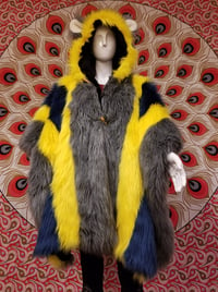 Image 1 of Fun Fur Poncho: Electric