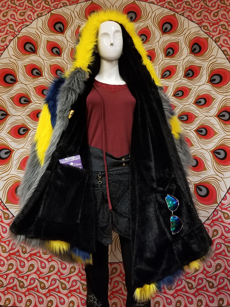 Image of Fun Fur Poncho: Electric