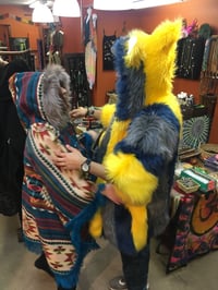 Image 4 of Fun Fur Poncho: Electric