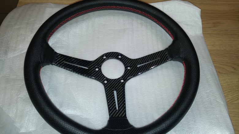 Image of Carbon Fiber 340mm Perforated Leather Grip
