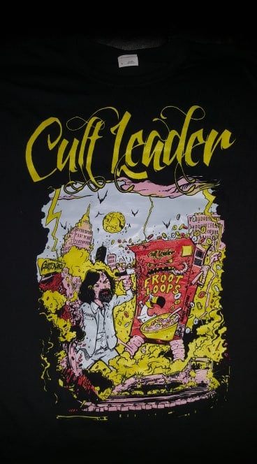 Image of CULT LEADER CHARLIE VS FROOT MONSTER T SHIRT (IN STOCK)