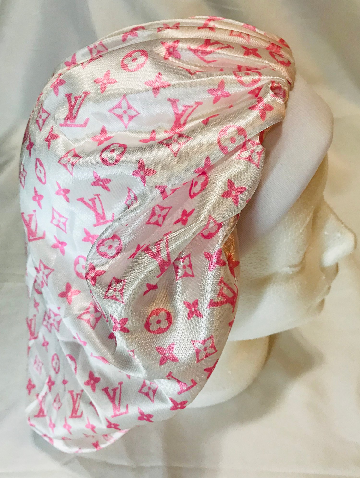 White & Pink LV Bonnet