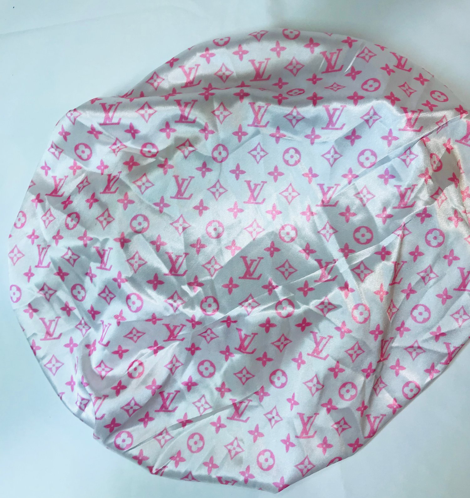 White With Pink LV Bonnet | Wrap Game Sick