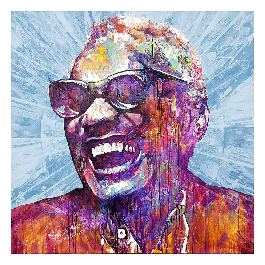 Ray Charles - OPEN EDITION PRINT - FREE WORLDWIDE SHIPPING!!! / DOC ART