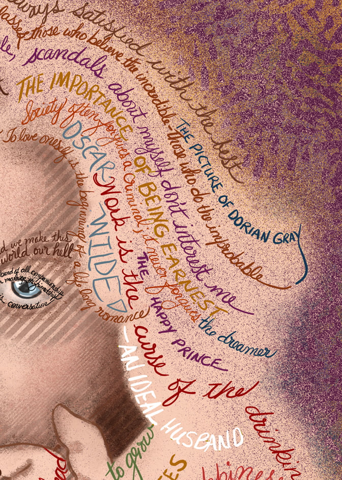 Image of Oscar Wilde Quotes Portrait Fine Art Print