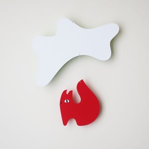 Image of Red Squirrel almond, paper mobile