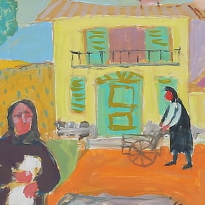 Image of Mid-century, 'On the Farm,' Gerhard Karlmark (1905-1976)