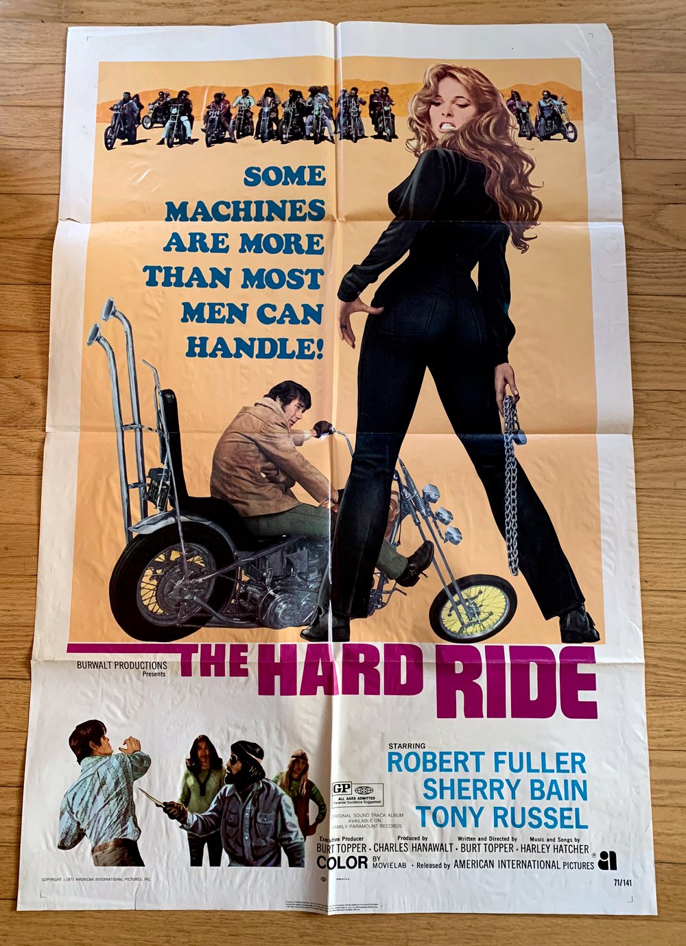 1971 THE HARD RIDE Original U.S. One Sheet Movie Poster