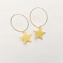 Golden Star Hoop Earrings