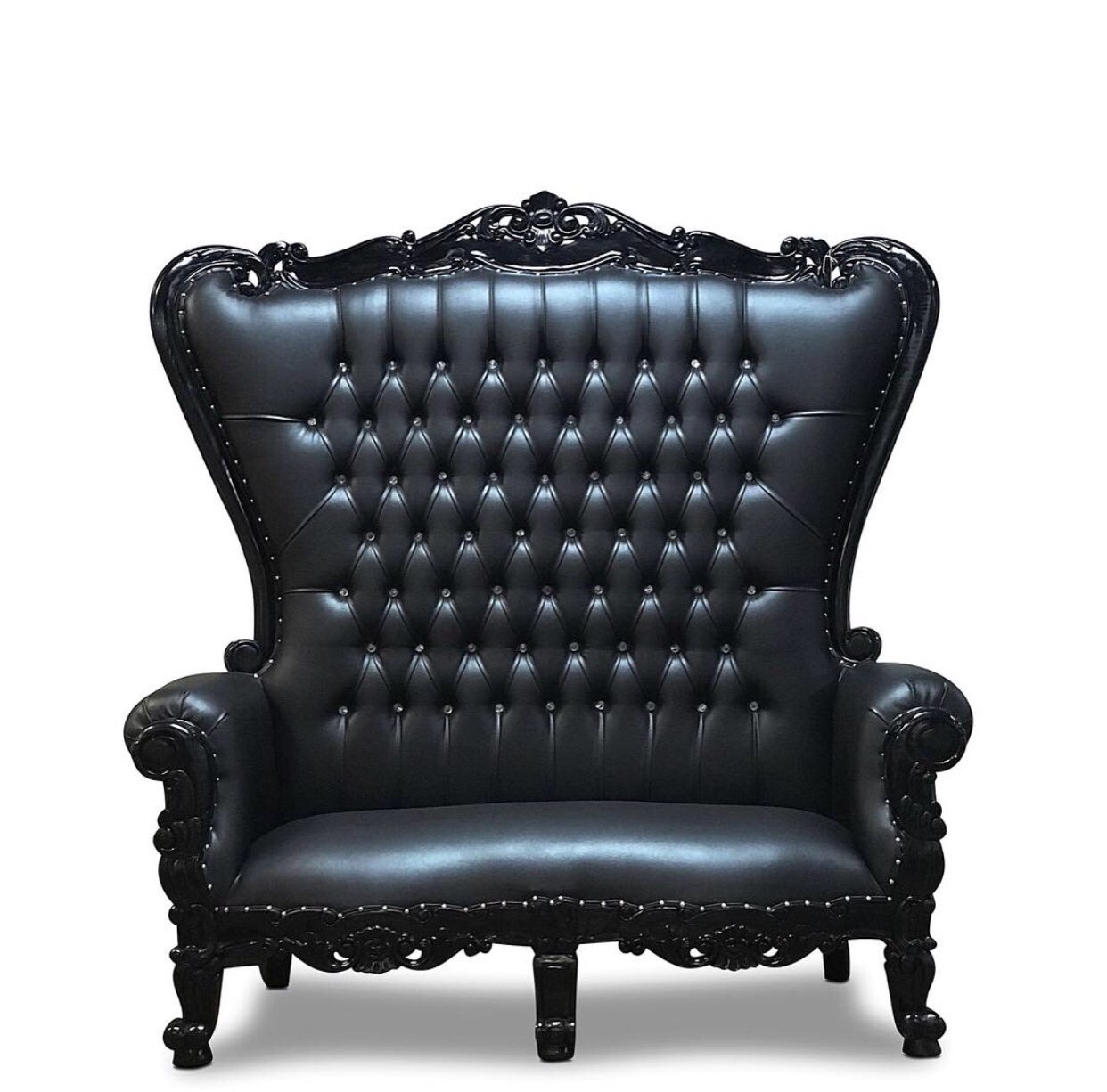Black Throne Chair Couch PiperzPiezesParties