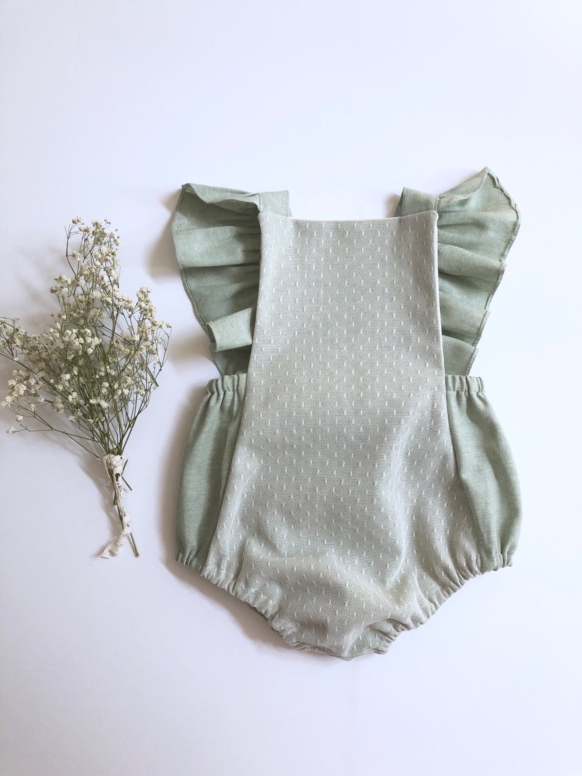 Image of Sage linen romper 