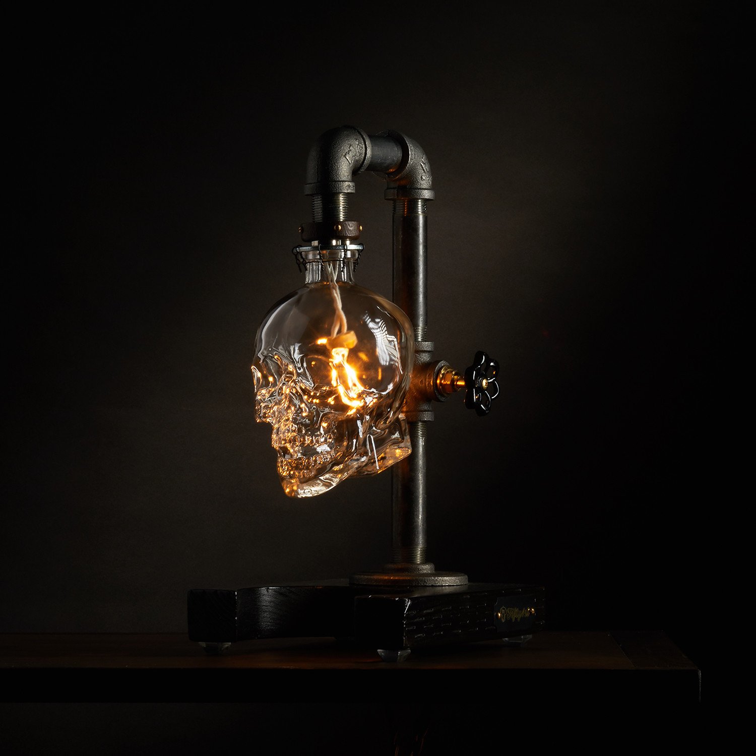 skull bottle lamp