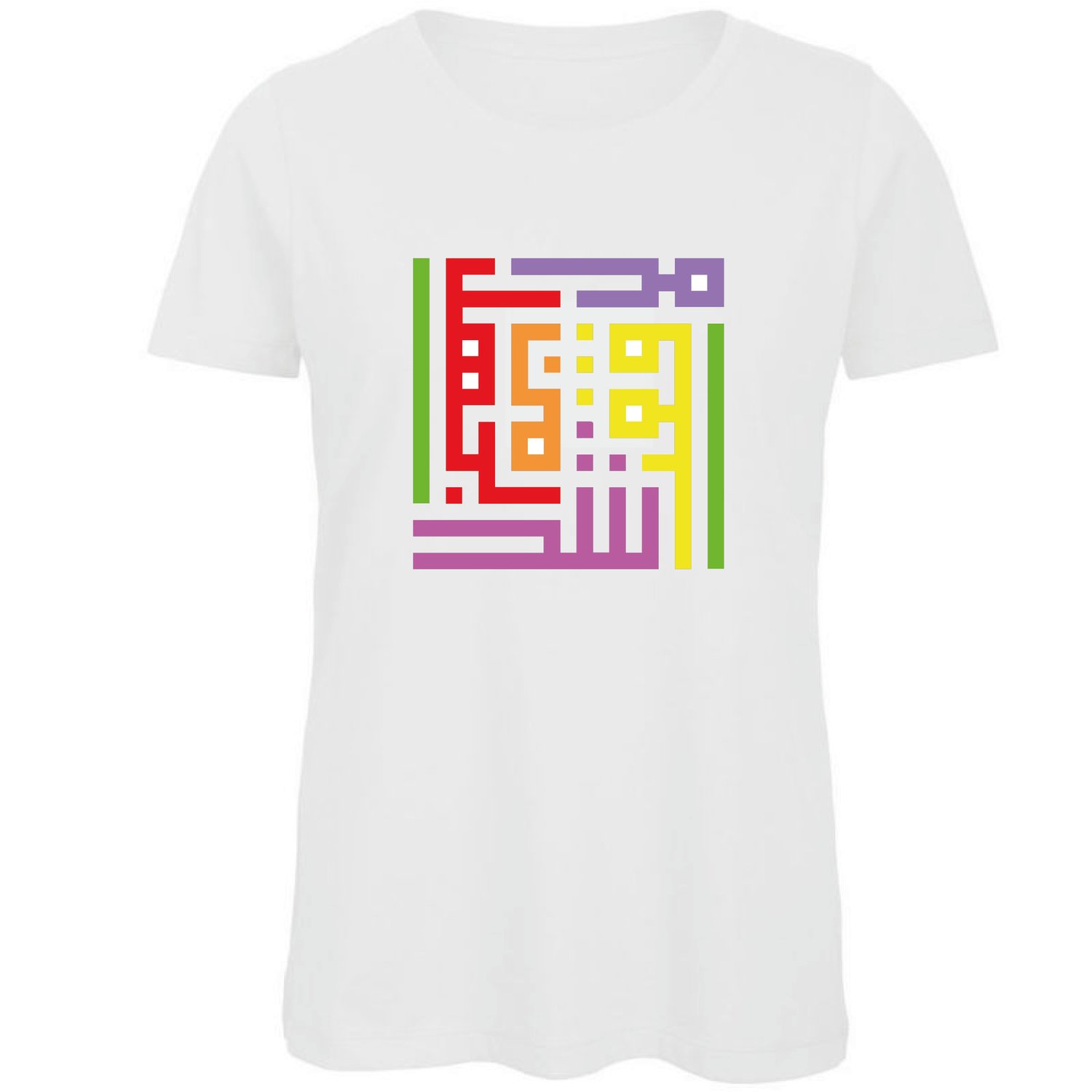 Image of Woman t-shirt - Rainbow calligraffiti 