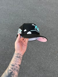 Image 2 of PINK BRIM PARTLY CLOUDY TAMPA DEVIL RAYS CUSTOM FITTED CAP