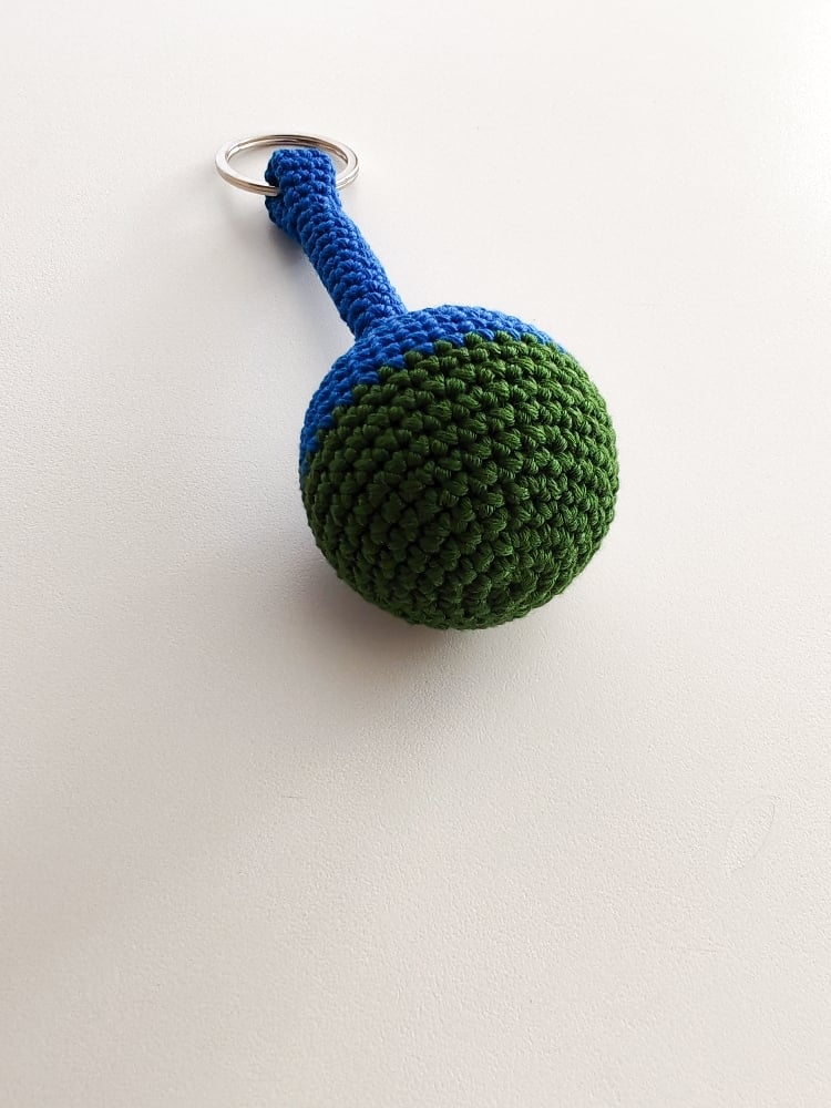 Image of Crochet Keychain in blue and green