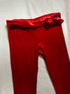 early 1970s hiphugger stretch red velvet trousers