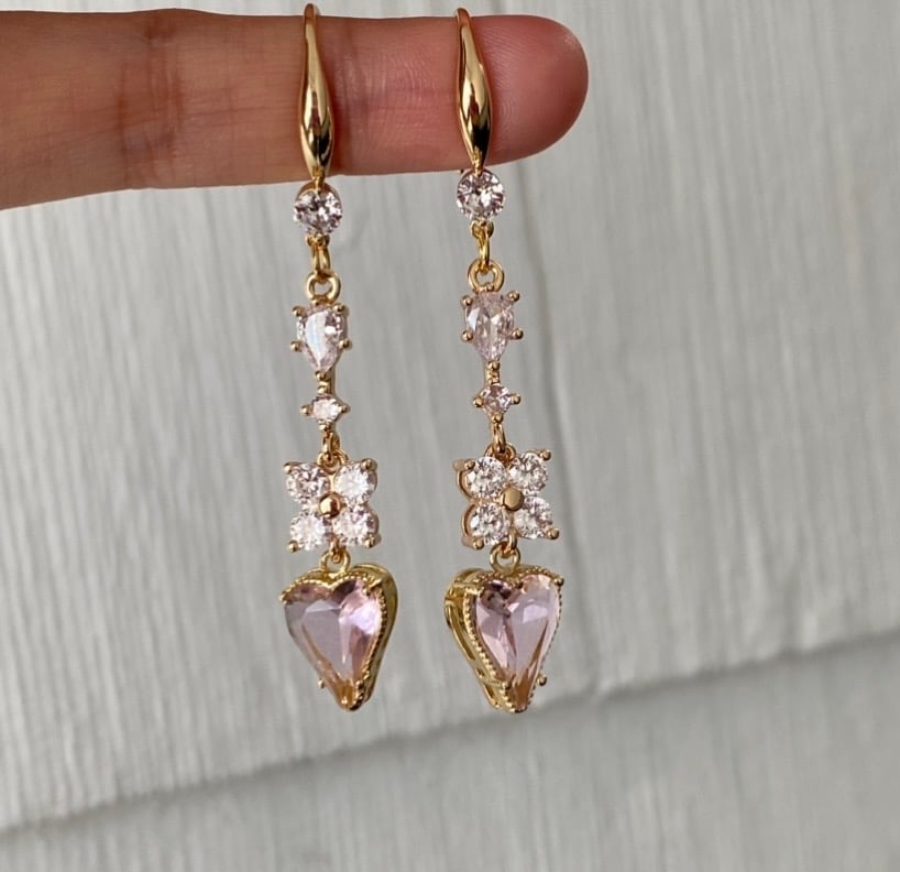 Image of ✨✨❤️Midnight Sparkles✨✨❤️ Pink Dangling Earrings