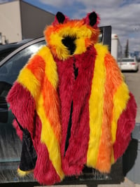 Image 1 of Fun Fur Poncho: Fire