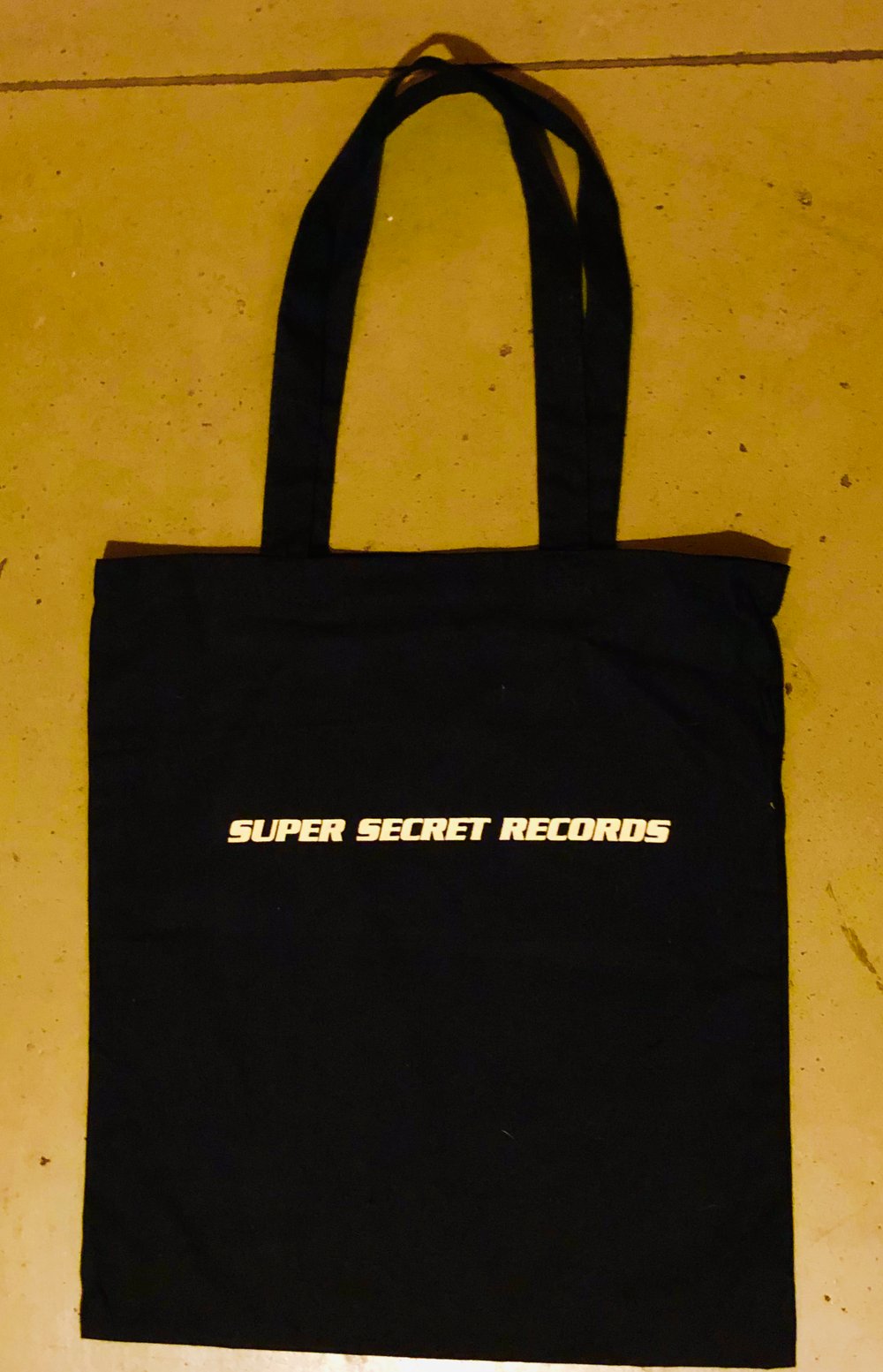 Super Secret Records Label T-shirt & Vinyl Tote Bag bundle 