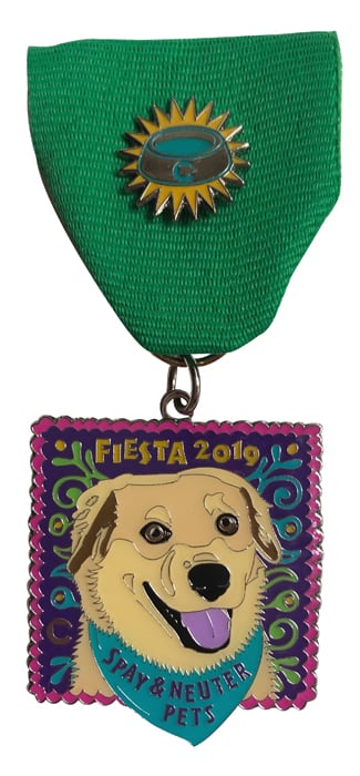 Image of 2019 Fiesta Medal Dog + Lapel Pin