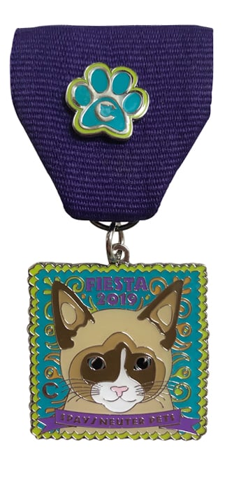 Image of 2019 Fiesta Medal Siamese Cat + Lapel Pin