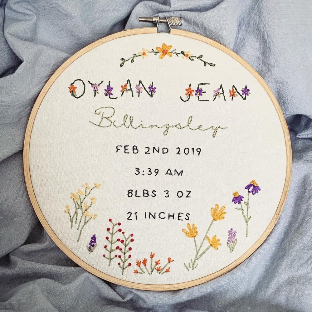 Image of Custom Baby Name Stitch