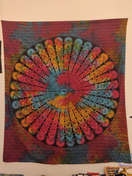 Image of Tie Dye Mandala Tapestry