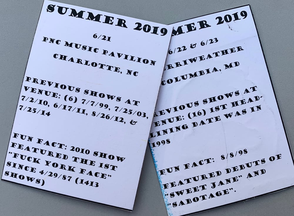 Image of “Individual cards” 2019 summer tour trading cards