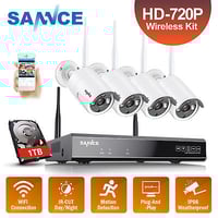 SANNCE 1TB 1080P HDMI 4CH NVR Outdoor CCTV Camera Wifi Wireless Security System